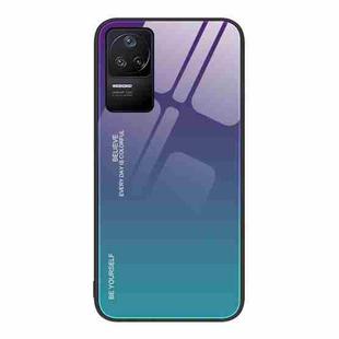 For Xiaomi Redmi K40S Gradient Color Glass Case(Aurora Blue)