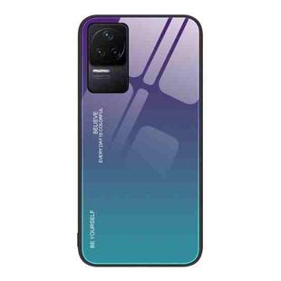 For Xiaomi Redmi K50 Pro Gradient Color Glass Case(Aurora Blue)