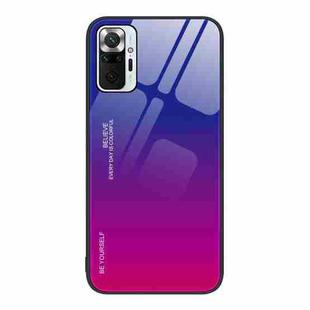 For Xiaomi Redmi Note 10 Pro 4G Global Gradient Color Glass Case(Purple Red)