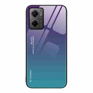 For Xiaomi Redmi Note 11E Gradient Color Glass Case(Aurora Blue)