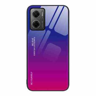 For Xiaomi Redmi Note 11E Gradient Color Glass Case(Purple Red)