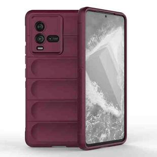 For vivo iQOO 10 5G Magic Shield TPU + Flannel Phone Case(Wine Red)