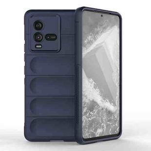 For vivo iQOO 10 5G Magic Shield TPU + Flannel Phone Case(Dark Blue)