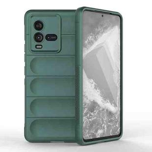 For vivo iQOO 10 5G Magic Shield TPU + Flannel Phone Case(Dark Green)