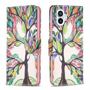 For Nothing Phone 1 Colored Drawing Pattern Leather Phone Case(Tree Life)