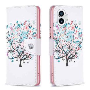 For Nothing Phone 1 Colored Drawing Pattern Leather Phone Case(Tree)