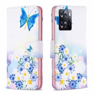 For OPPO A57 4G Colored Drawing Pattern Leather Phone Case(Butterfly Love)
