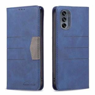 For Motorola Moto G62 Magnetic Splicing Leather Phone Case(Blue)