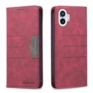 For Nothing Phone 1 Magnetic Splicing Leather Phone Case(Red)