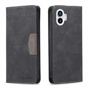 For Nothing Phone 1 Magnetic Splicing Leather Phone Case(Black)