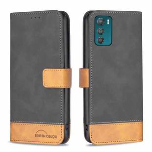 For Motorola Moto G42 4G BF11 Color Matching Skin Feel Leather Phone Case(Black)