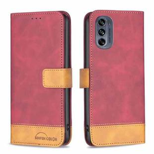 For Motorola Moto G62 BF11 Color Matching Skin Feel Leather Phone Case(Red)