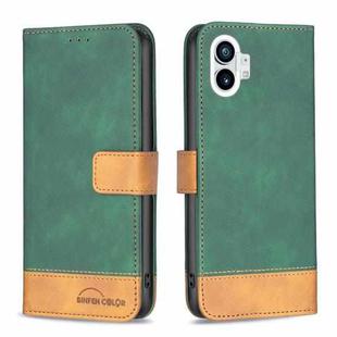 For Nothing Phone 1 BF11 Color Matching Skin Feel Leather Phone Case(Green)