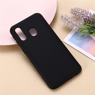 For Galaxy M30 Solid Color Liquid Silicone Dropproof Full Coverage Protective Case(Black)