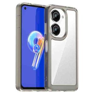 For Asus ZenFone 9 Colorful Series Acrylic + TPU Phone Case(Transparent Grey)