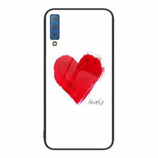 For Samsung Galaxy A7 2018 Colorful Painted Glass Phone Case(Love)