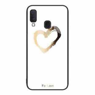 For Samsung Galaxy A20e Colorful Painted Glass Phone Case(Golden Love)