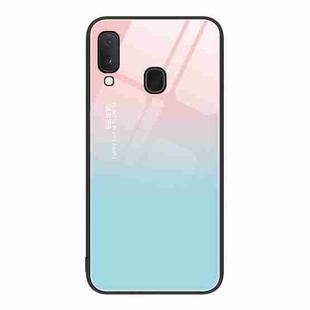 For Samsung Galaxy A20e Colorful Painted Glass Phone Case(Blue Sky)
