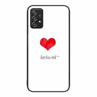 For Samsung Galaxy A52 Colorful Painted Glass Phone Case(Red Heart)