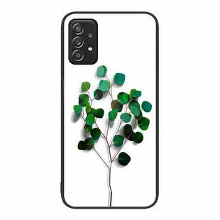 For Samsung Galaxy A52 Colorful Painted Glass Phone Case(Sapling)