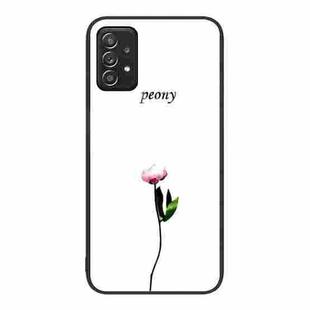 For Samsung Galaxy A52 Colorful Painted Glass Phone Case(A Flower)