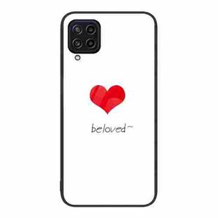 For Samsung Galaxy M32 Colorful Painted Glass Phone Case(Red Heart)