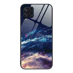 For Samsung Galaxy M32 Colorful Painted Glass Phone Case(Starry Sky)