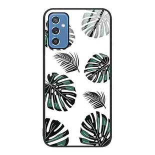 For Samsung Galaxy M52 5G Colorful Painted Glass Phone Case(Banana Leaf)