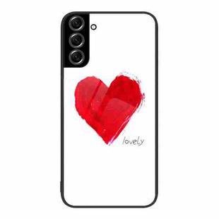 For Samsung Galaxy S22+ 5G Colorful Painted Glass Phone Case(Love)