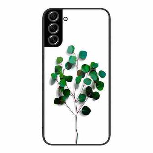 For Samsung Galaxy S22+ 5G Colorful Painted Glass Phone Case(Sapling)