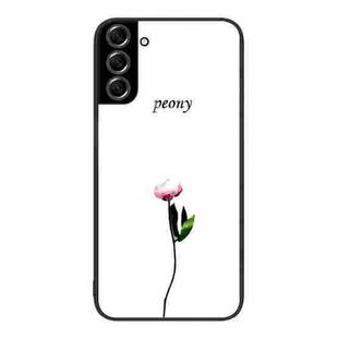 For Samsung Galaxy S22+ 5G Colorful Painted Glass Phone Case(A Flower)
