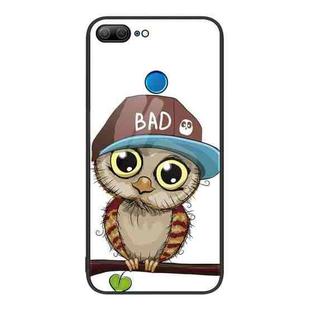For Honor 9 Lite Colorful Painted Glass Phone Case(Owl)