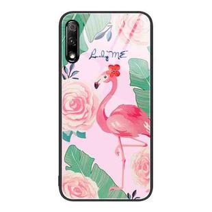 For Honor 9X Colorful Painted Glass Phone Case(Flamingo)