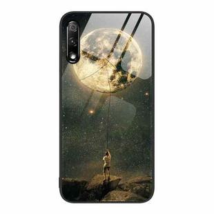 For Honor 9X Colorful Painted Glass Phone Case(Moon)