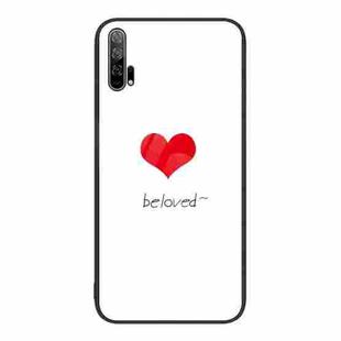 For Honor 20 Pro Colorful Painted Glass Phone Case(Red Heart)