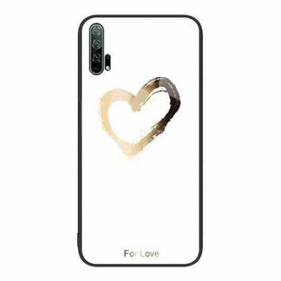 For Honor 20 Pro Colorful Painted Glass Phone Case(Golden Love)