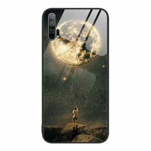 For Honor 20 Pro Colorful Painted Glass Phone Case(Moon)