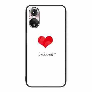 For Honor 50 Colorful Painted Glass Phone Case(Red Heart)