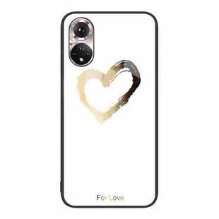 For Honor 50 Colorful Painted Glass Phone Case(Golden Love)