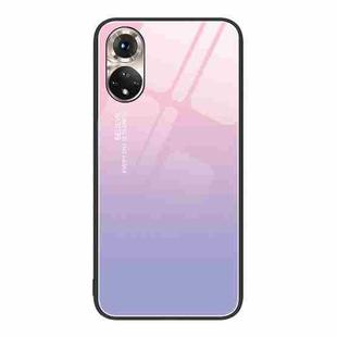 For Honor 50 Colorful Painted Glass Phone Case(Purple Sky)