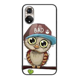 For Honor 50 Colorful Painted Glass Phone Case(Owl)