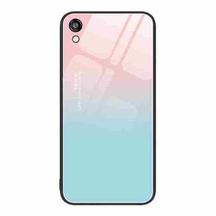 For Honor Play 3e Colorful Painted Glass Phone Case(Blue Sky)