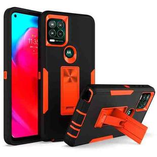 For Motorola Moto G Stylus 5G Magnetic Holder Phone Case(Black + Orange)