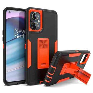 For OnePlus Nord N20 5G Magnetic Holder Phone Case(Black + Orange)