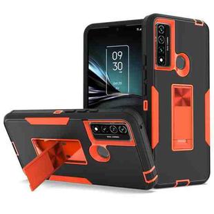 For TCL 20 XE Magnetic Holder Phone Case(Black + Orange)