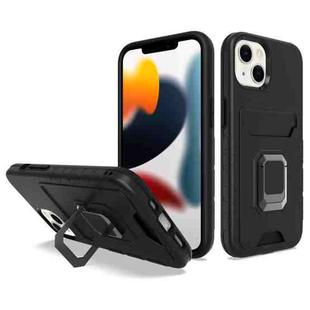 For iPhone 14 Card Shield Magnetic Holder Phone Case (Black)