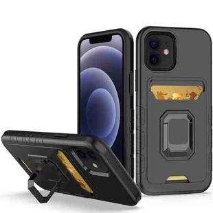 For iPhone 12 Card Shield Magnetic Holder Phone Case(Black)