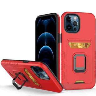 For iPhone 12 Pro Max Card Shield Magnetic Holder Phone Case(Orange)