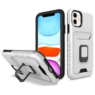 For iPhone 11 Card Shield Magnetic Holder Phone Case (Silver)