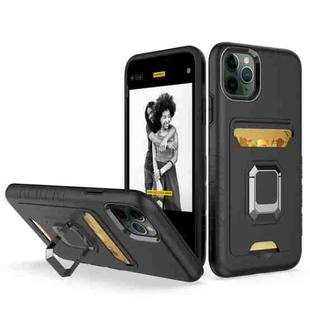 For iPhone 11 Pro Max Card Shield Magnetic Holder Phone Case (Black)